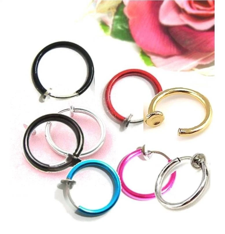 Oferta! 6 Pares de Clip Aro Pendientes Aro,para Labios,Falso Nariz ,Unisex - Imagen 2 de 4