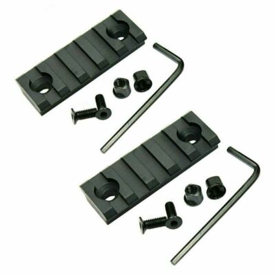 2 PCS Keymod 5 Slot Picatinny Weaver Rail Section Aluminum 2 inch