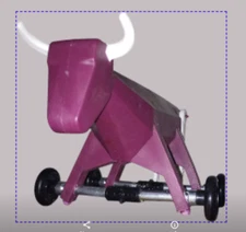 ROLLY the Wheeled Original Cowboy Toy ROLL-A-ROPER , ROOSTER CROWS LARIATS,