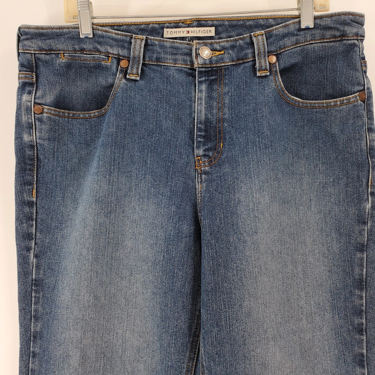 Tommy Hilfiger Capri Jeans Womens 14 Blue Straight Leg Hipster Casual Pants eBay