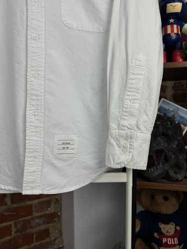 Men's THOM BROWNE New York White Oxford Long Sleeve Shirt Size 2 Made in Japan - Picture 7 of 23