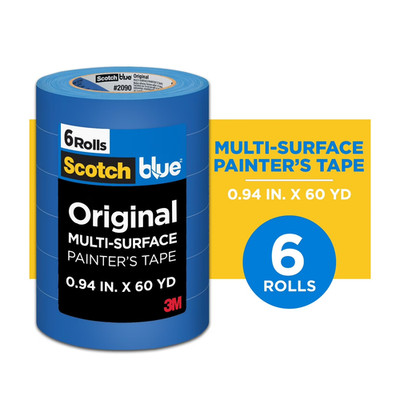 Scotch Blue Painter's Tape, 0.94 in. x 60 yd., 6 Pack, Original Multi-Surface, P