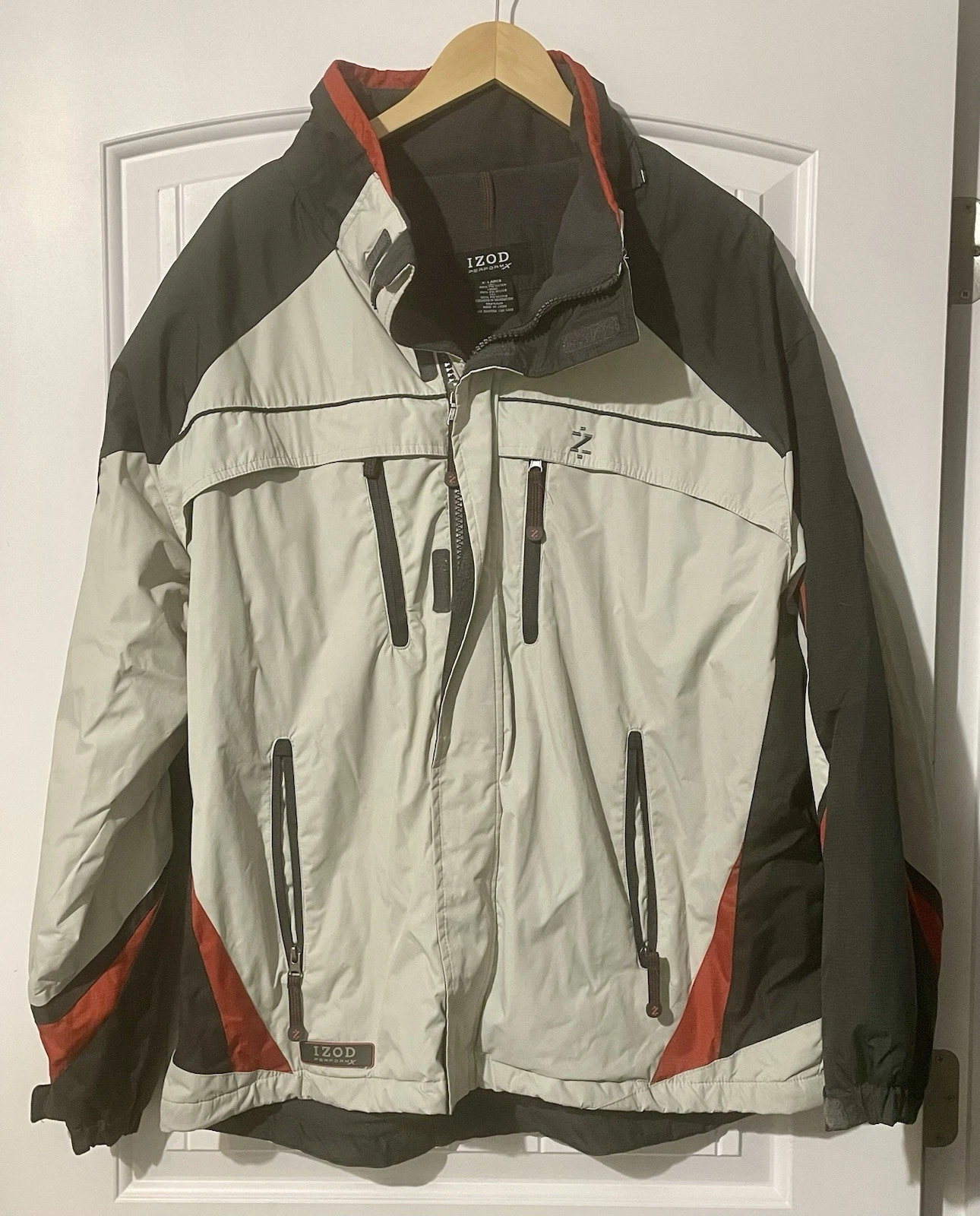 EUC IZOD PerformX Jacket Men's, Grey/Pumpkin, Size XL