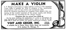  Vintage 1935 Print Ad * Make A Violin Complete Kits Voit + Geiger Inc Chicago 