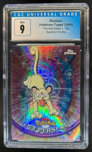 2000 Topps Chrome Pokemon Persian Spectra #53 CGC 9