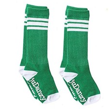 2 Pack Knee High Striped Sporty Tube Socks for Boys and Girls 6-10 Years Green