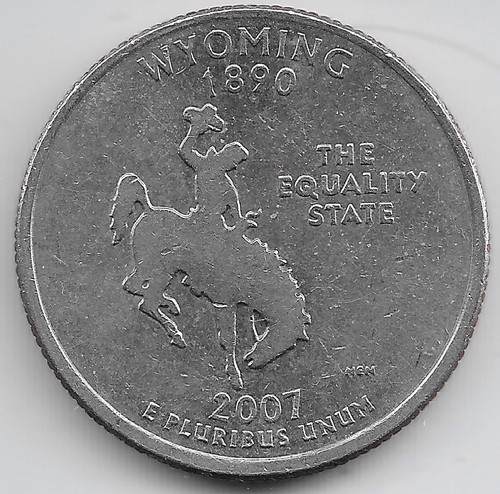 2007 P Washington Wyoming State Quarter Error Doubled Die Reverse DDR