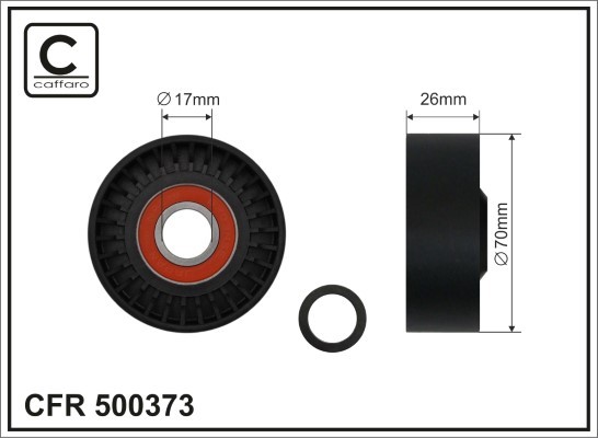 CAFFARO 500373 Tensioner Pulley, V-ribbed belt for SSANGYONG