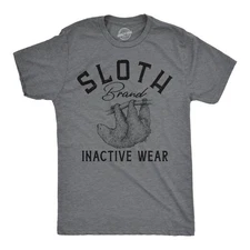 Mens Funny T Shirts Sloth Brand Inactive Wear Sarcastic Animal Graphic Tee