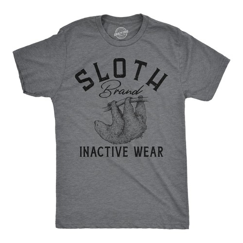 Mens Funny T Shirts Sloth Brand Inactive Wear Sarcastic Animal Graphic Tee - 第 1/7 張圖片