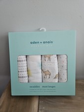 Aden Anais Essentials 100 Cotton Muslin Swaddle Baby Blankets 4 Pack Animal