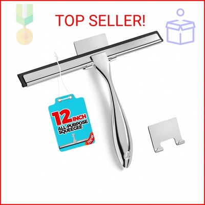 ALFLOD 12-Inch All-Purpose Shower Squeegee for Shower Doors, Tile Shower Walls,