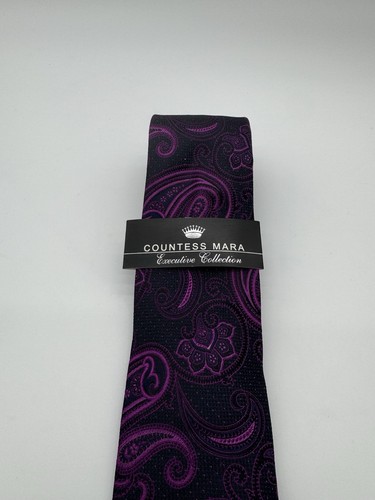 COUNTESS MARA Executive Collection Purple Silk Tie - Picture 1 of 4