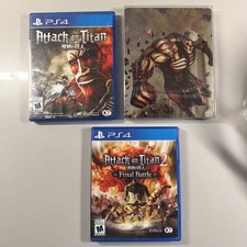 Attack on Titan 1 , 2 Steelbook, Final Battle PlayStation 4 PS4 3 Game Bundle