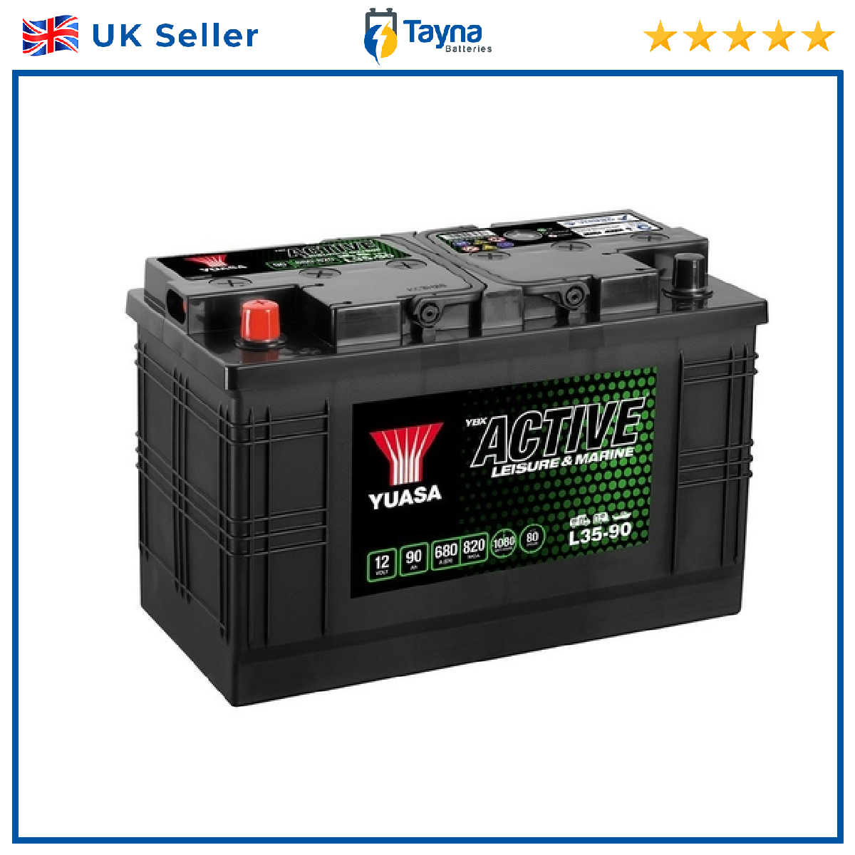 Yuasa L35-90 Leisure Marine Battery - Yuasa L35-90 Active Leisure 12V 90Ah 680A - Image 3