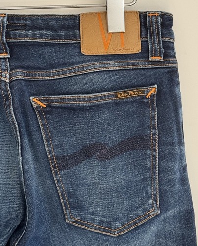 Nudie Jeans Co “Skinny Lin” Skinny Slim Jeans Dark Deep Worn /Dark Blue W32 L34 - Picture 11 of 16