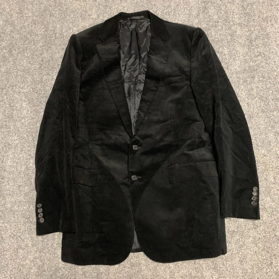 Blazer Ralph Lauren Etiqueta Negra Para Hombre Terciopelo Pana Negro • Italia • 42R Foto 2 de 4