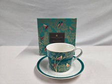 Sara Miller Portmeirion Tea Cup & Saucer Set Elegant Bird Design