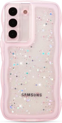 Samsung Galaxy S22 5G Case 6.1'', Cute Curly Wave Star Glitter Clear Bling Cover