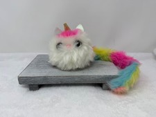 POMSIES White w/ Pastels Unicorn 3" Electronic Toy w/ Light Sound