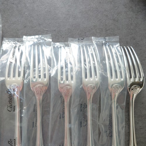 Christofle Malmaison 12pcs Silverplate Flatware Dessert Knife Fork MINT - Picture 19 of 24