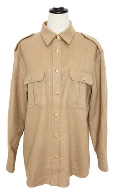 CELINE Beige Camel Hair Felt Army Military Top Shirt 36 / 4 - Image 1 of 4