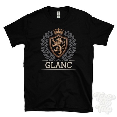 GLANC FANTASY WAPPEN T-SHIRT Neuheit Parodie Familienname Wappen