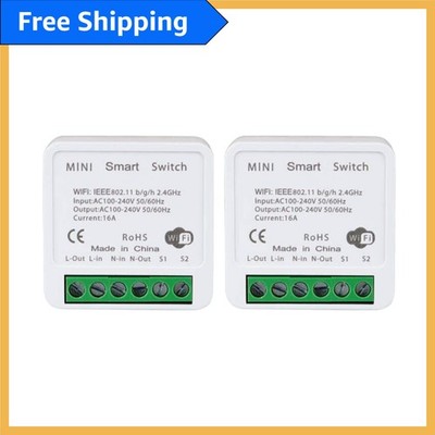 Compact 2-Way WiFi Smart Switch for Alexa & Google Home - Voice Controlled