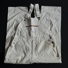 VTG Pointer Brand Bib Overalls 40x30 Painter White Carpenter Workwear USA