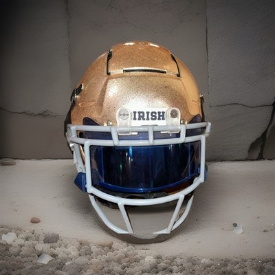 Notre Dame Football Schutt F7 Game Used Gold Helmet #62