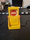 Vintage Tonka Yellow Plastic Road Construction Flip Sign 4 3/4"