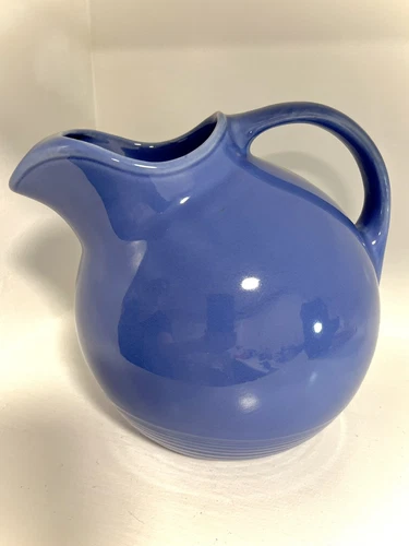Original Harlequin “Mauve” Blue Ball Water Pitcher HLC Vintage 1938-‘50 Fiesta