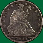 1855-O Seated Liberty Half Dollar Near Extremely Fine VF+/XF Coin, Cleaned 43133