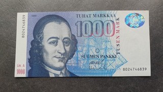 FINLAND 1000 markkaa 1986 P 121 Litt A; aUNC