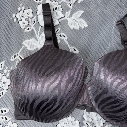 Warner’s Underwire Gray Bra 38C 01594 Animal Print Shimmery Adjustable Straps - Picture 3 of 13
