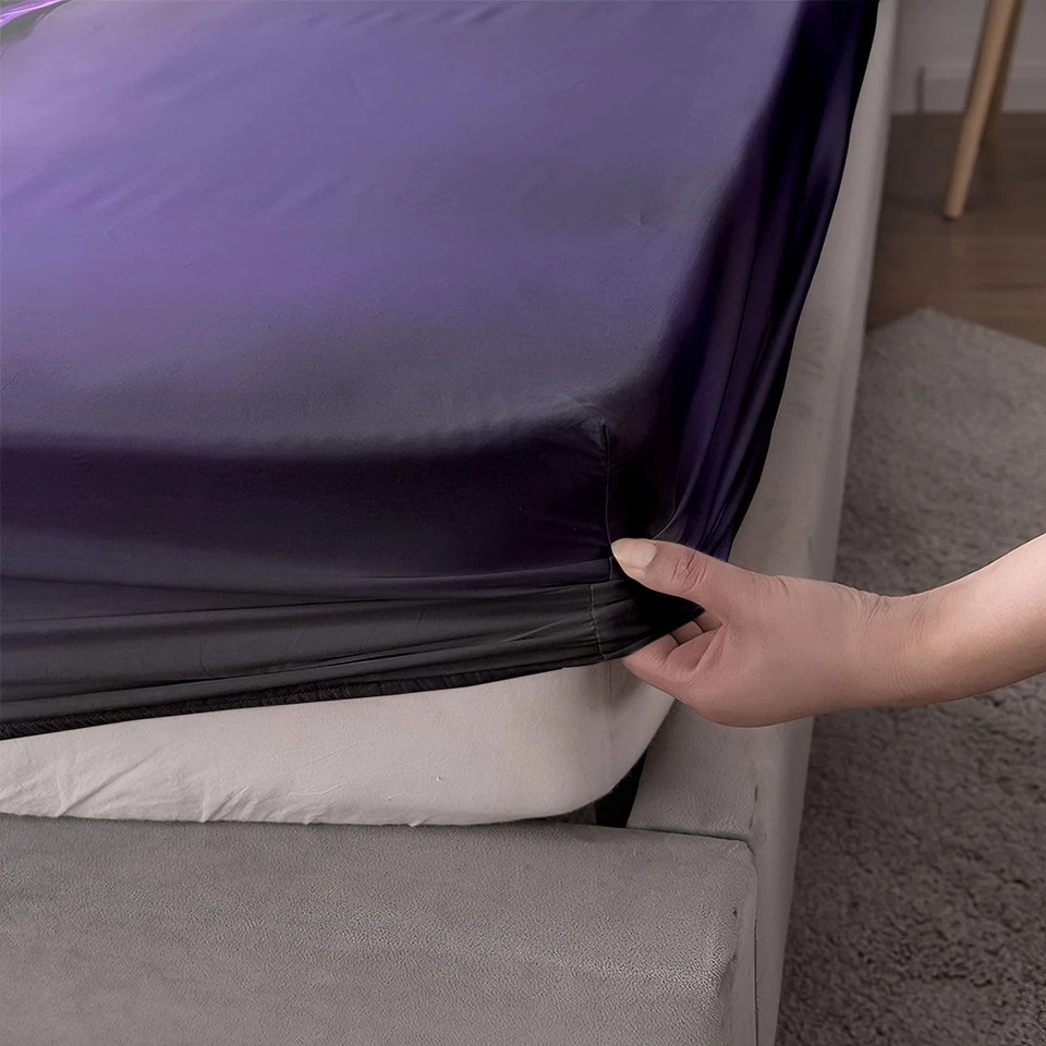 Lenzuolo ragazzi teschio farfalle viola 3 Pezzi Set Letto Singolo 2X Federe - Immagine 3 di 4