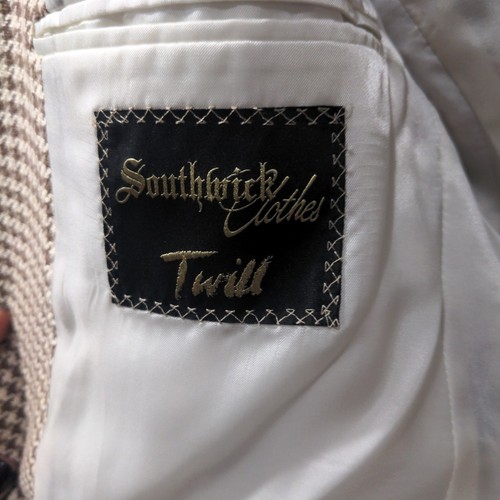 Southwick Clothes Mens Houndstooth Sport Coat Size 38R Brown Quiet Luxury Golf - Picture 5 of 13