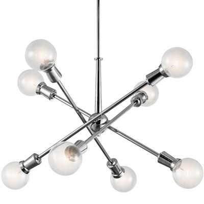 Kichler 43118 Chrome Armstrong 8-Light 30''W Sputnik Chandelier