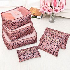 6Pcs Packing Cubes Luggage Storage Compression Organiser Travel Suitcase Bags UK
