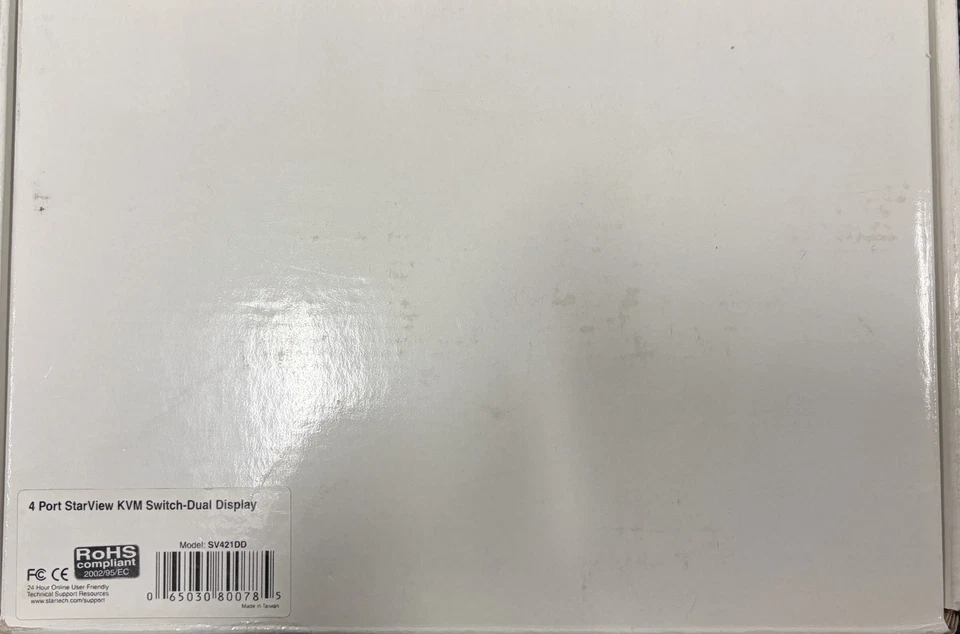4 Port StarTech StarView KVM Dual Display Switch SV221DD/SV421DD PS/2 New - Image 2 of 3