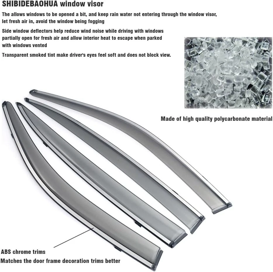 Nuevos protectores de sol/lluvia deflector de viento viseras de ventana compatibles/ 2019-25 Acura envío rápido Foto 4 de 4
