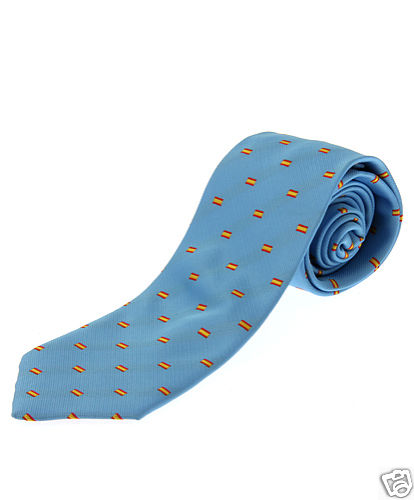 Corbata Bandera España. Banderitas con fondo celeste. - Imagen 2 de 2
