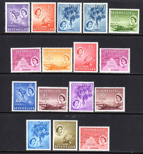 1954-1956 Seychelles SC 173-185,187-189 MH Queen Elizabeth II Set 16 of 18