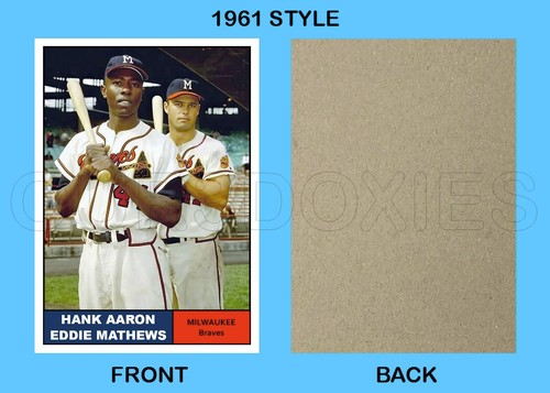 Hank Aaron Eddie Mathews Custom Made Art Card Milwaukee Braves 61-T-AM-1 - Picture 2 of 6