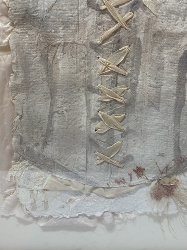 Antique Framed Victorian Era European Corset Textile Art Delicate Lacework READ - Picture 7 of 20