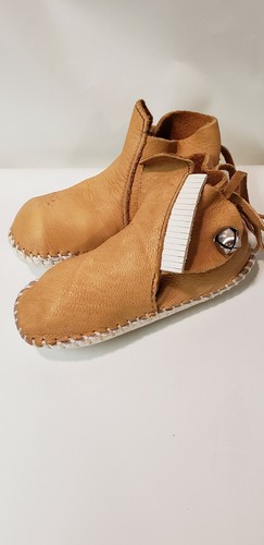 Vintage Infant Moccasins ~ Minnetonka Pa -Poo - Shu Anf Felted Wool Booties Sz 6 - Picture 8 of 11