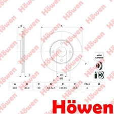 Fits Ford Fiesta 2017-2024 1.1 1.0 1.5 dCi TDCi Brake Discs Front Howen 2095058