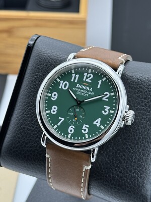 SHINOLA THE RUNWELL 41mm GREEN! *FULL SET!*