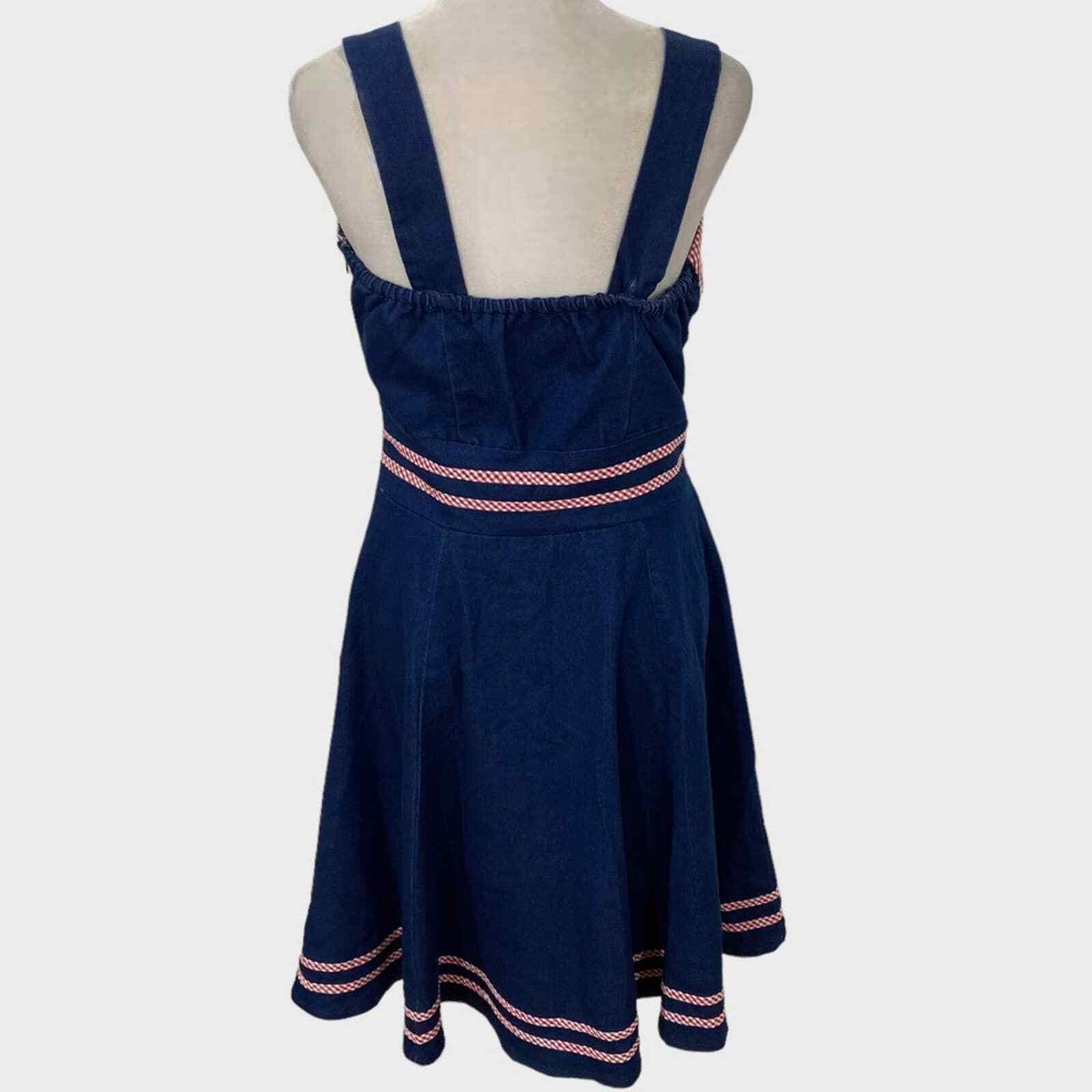 Dancing Days Retro Denim Pin Up Rockabilly Dress Small Gem