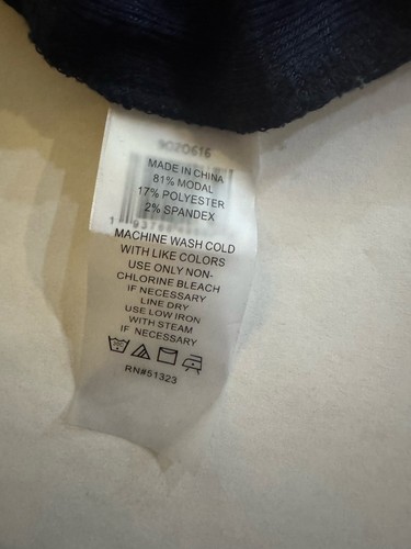 Top Vince Camuto Talla XL Azul Manga Corta Plateado Metal Borde Cuello Redondo - Imagen 8 de 8